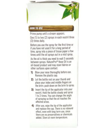 NaturePro - All-Natural Nasal Moisturizer Spray with 100% Pharmaceutical Grade Sesame Oil 0.75fl. to Soothe & Moisturize Dry Nose Nasal Lubricant & Decongestant for Dry Nose Relief - Buy Online on GoSupps.com