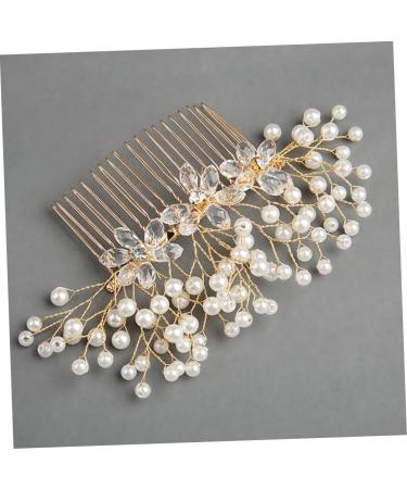 Housoutil Flower Hair Comb Gold Hair Clips Wedding Hair Clips Bridal Hair Accessory Rhinestone Bridal Wedding Clip Bridal Hair Clip Bridal Hair Pin Rhinestones Bride Pearl Flower - Buy Online on GoSupps.com