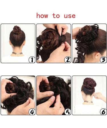 Messy Bun Hair Piece for Women Messy Bun Hair Piece 31.4inches Long Tousled Updo Fluffy Hair Bun Ponytail Extensions Wrap Around DIY Curly Long Hairpiece Bridal Hairstyle Fake Hair Accessories for W Light brown - Buy Online on GoSupps.com