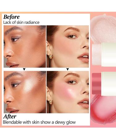 DAGEDA Highlighter Stick Lightweight Radiance Illuminator Stick Blendable Glossy Glow balm for Face Makeup Creamy Hydrating Luminous Stick Natural Highlighter Makeup (Sheer Rose) - Buy Online on GoSupps.com