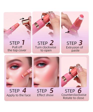 Matte Cream Blush Stick with Cushion Applicator - Peach Pink | Long-Lasting Dewy Finish | Natural Cheek Tint - Lightweight & Blendable - Buy Online on GoSupps.com