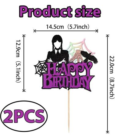 2 Pcs Wednesday Cake Topper Wednesday Cake Topper Wednesday Cake Decorations Halloween Cake Toppers Wednesday Cake Decorations for Girls or Boys Party Decorations - Buy Online on GoSupps.com