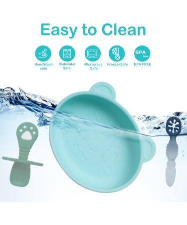 BTRFE Silicone Baby Suction Plate Set with Spoon - Cute, Food Grade, BPA Free Plates for Toddlers - Dishwasher & Microwave Friendly - Buy Online on GoSupps.com