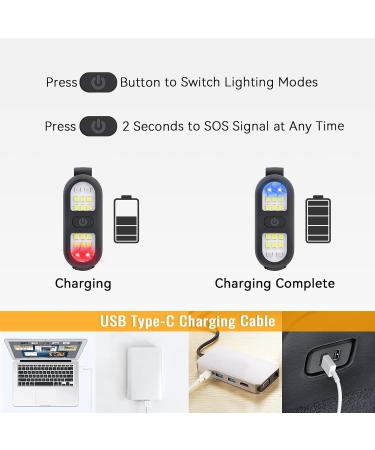 2 Pack Rechargeable Clip-On Safety Lights for Runners and Walking - Hands-Free LED Flashlight for Nighttime Activities and Outdoor Adventures - Buy Online on GoSupps.com