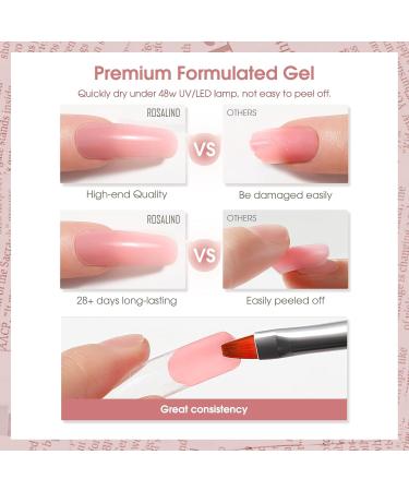  ROSALIND ROSALIND UV Construction Nail Gel 70 ml Nude Pink Acrygel UV/LED Poly Nail Extension Gel for Beginner Professional and Nai - Buy Online on GoSupps.com