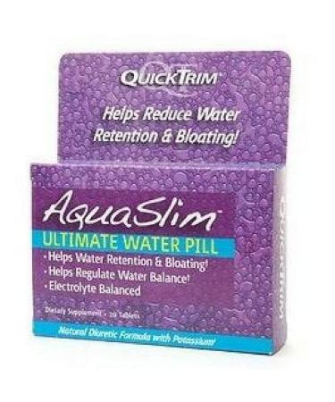 Aqua Slim Quicktrim Ultimate Water Pill from Kim Kardashian 20 tablets each Natural Potassium