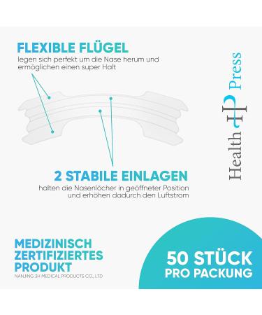 Nose Strips for Snoring Relief - 50 Transparent Anti-Snore Paving | Better Breathing in Sleep & Sports | Nasal Strips for Easy Breathing - Buy Online on GoSupps.com