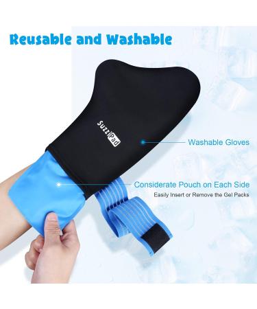 SuzziPad Hand Ice Pack Cold Gloves for Neuropathy & Carpal Tunnel Relief - Microwavable Heated Gloves for Pain Relief - Buy Online on GoSupps.com