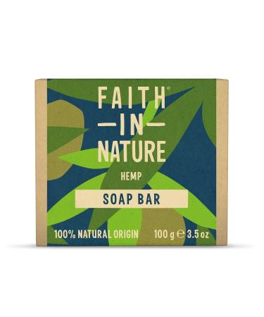 Faith In Nature Natural Hemp Hand Soap Bar Restoring Vegan & Cruelty Free No SLS or Parabens 100g hemp 100 g (Pack of 1)