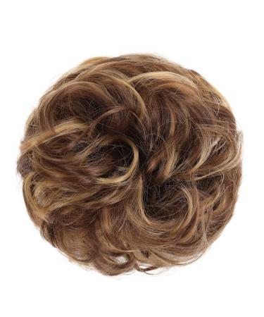 Messy Bun Hair Piece for Women Donut Hair Bun Scrunchie for Women Girls Curly Wave Synthetic Chignon Hairpiece with Rubber Band Messy Bun Hair Pieces Extensions Fake Hair Accessories for Women Girl 9H19