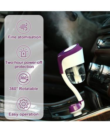 MIGHTYDUTY Mini Car Oil Diffuser & Dual USB Charger - Essential Oils Humidifier for Car - Perfect Automobile Gift in Purple - Buy Online on GoSupps.com