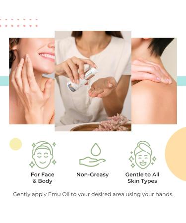 Emu Oil Skin Moisturizer - 200mL Serum for Face Hair Body & Nails | Omega 3 6 9 | Anti-Aging & Hydrating Treatment | Unscented - Buy Online on GoSupps.com