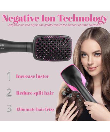 Hair Dryer & Blow Dryer Brush - 1 Step Ionic Hot Air Straightener for All Hair Types | Negative Ion Hair Styling Tool - Buy Online on GoSupps.com