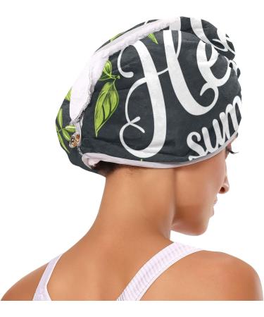Hello Summer Lemon Black Hair Towel 2 Pack | Super Absorbent Quick Dry Hair Turbans for Women & Girls - Buy Online on GoSupps.com