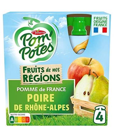 Materne Apple and pear compotes, no added sugar - 4 90g pouches