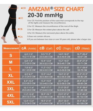 AMZAM Compression Pantyhose for Women & Men - Firm Support 20-30mmHg Footless Opaque Graduated Compression Stockings for Swelling Relief Varicose Veins & Nursing - Black M - Buy Online on GoSupps.com