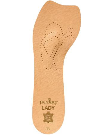 Pedag 121 Lady 3/4 Ultra Thin Leather Self Adhesive Insole for All Heels Tan Women's 7 Tan Women's 7/EU 37