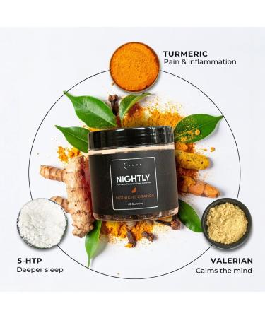 Nightly Extended Release Sleep Gummies - 2mg Melatonin with 5-HTP Valerian Root & Turmeric - All Night Sleep Support Blood Orange Flavor 100% Vegan 60 Count - Buy Online on GoSupps.com