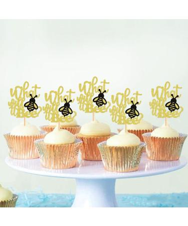 Cyodoos 24Pcs Bee Cupcake Toppers What Will It Bee Cake Decorations for Bee Theme Baby Shower Kids Boys Girls Birthday Party Decoration Supplies Bee5 - Buy Online on GoSupps.com