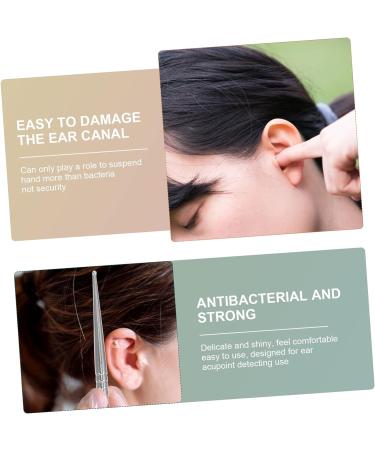 DOITOOL 10 Pcs Auricular Point Probe Pen Ear Cleaning Tool Kit Silver - Acupressure Massage Ear Wax Remover Spoon Set - Buy Online on GoSupps.com