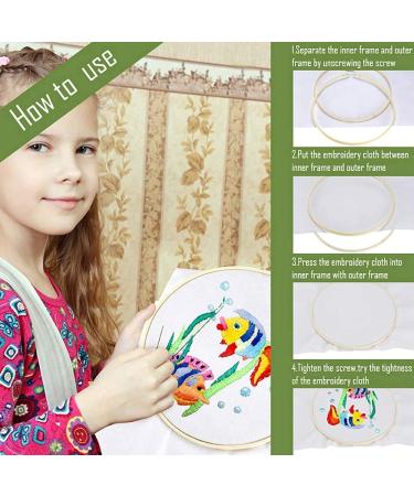 Caydo 7-Piece Bamboo Embroidery Hoops Set - 4 to 12 inch Circle Cross Stitch Rings for Sewing and Crafts - Buy Online on GoSupps.com