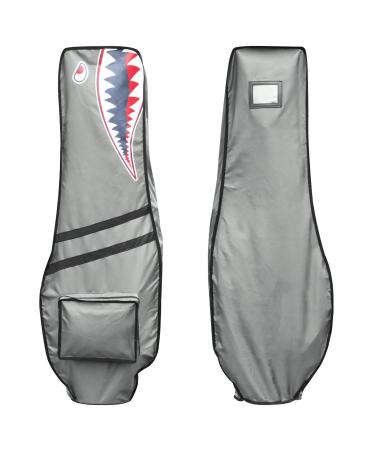 CRAFTSMAN GOLF Zipper Waterproof Shark Rain Cover for Golf Bag Also for Personalized Custom Order with Your Name Gray