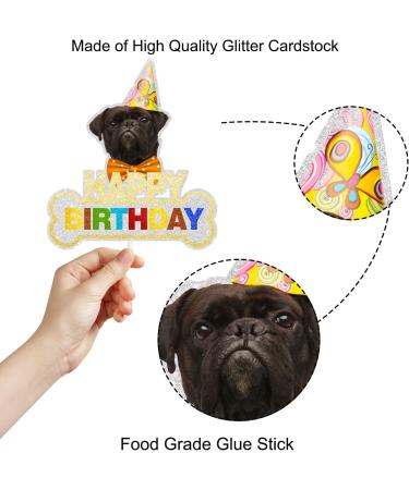 Pug Happy Birthday Cake Topper - Puppy Pet Theme Welcome new members Boy Girl Birthday Party Supplies Decorations - Buy Online on GoSupps.com