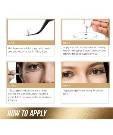 Lankiz 20D C Curl Single Eyelashes 8-14mm | 80 PCs Cluster Lashes for DIY Extensions | High-Quality Fake Lashes at Home - Buy Online on GoSupps.com