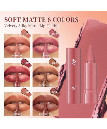 Lip Line Waterresistant lipstick 2in1 for women 6 color gradients longlasting hydration shiny and silky soft prevents lip leaves and impurities light brown - Buy Online on GoSupps.com