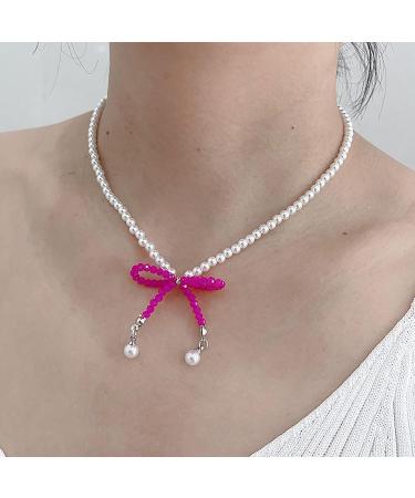 Oralgo's Bohemian Pearl Necklace | Loop Trailer & Collarbone Chain | Crystal Pearls Jewelry for Women & Girls - Black - Buy Online on GoSupps.com