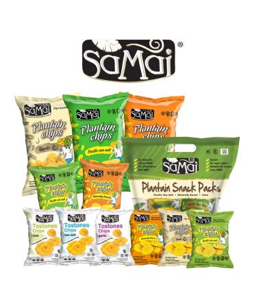 Samai Pacific Sea Salt Plantain Chips 2.65oz (Pack of 15) - Gluten Free, All Natural & Non-GMO | Kosher Pacific Sea Salt Snack - Buy Online on GoSupps.com