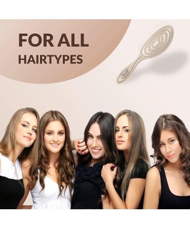 Biodegradable No Pull Hair Brush for Thick Curly/Straight Hair - Wet & Dry Detangling, Massaging Bristles - Pink - Buy Online on GoSupps.com