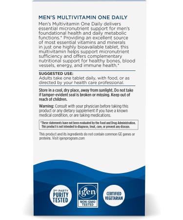 Nordic Naturals Men's Multivitamin One Daily - Bone, Energy & Blood Vessel Support - Immunity Boost - 30 Tablets - Buy Online on GoSupps.com