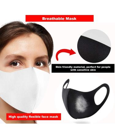 Reusable Face Mask GENERISE Stylish Face Mask x8 - Polyurethane Breathable Washable Face Mask - Unisex (White) - Buy Online on GoSupps.com