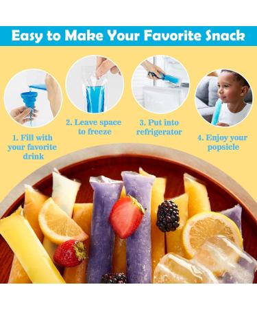 50 Pack Healthy Homemade Ice Bags BPA Free with Funnel for Yogurt Ice Candy Ice Cream - Buy Online on GoSupps.com