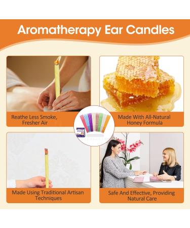 24 Piece Beeswax Ear Candles for Natural Ear Wax Removal - Ear Candling Kit for Adults - Buy Online on GoSupps.com
