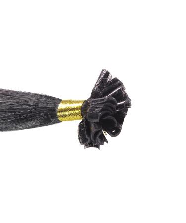 Hair2Heart Premium Real Hair Extensions - 50 Strands Bondings 0.8g 40cm #1 Black - International Shipping Available - Buy Online on GoSupps.com