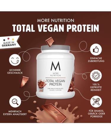 Total Vegan Protein - Fine Milk Chocolate 600g | MORE NUTRITION - Plant-Based Protein Powder for International Shipping - Buy Online on GoSupps.com