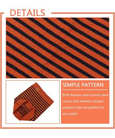 XIAOHAWANG Striped Kids Winter Beanie Hat Set - Caramel (Ages 4-8) - Buy Online on GoSupps.com