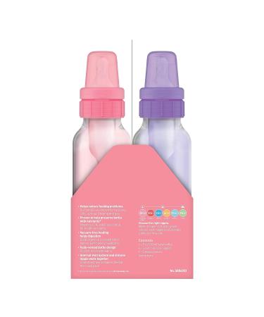 Dr. Brown's Girls' 6-Pack 8 oz. Bottles - 3 Lavender, 3 Pink - Natural Flow Design - Buy Online on GoSupps.com
