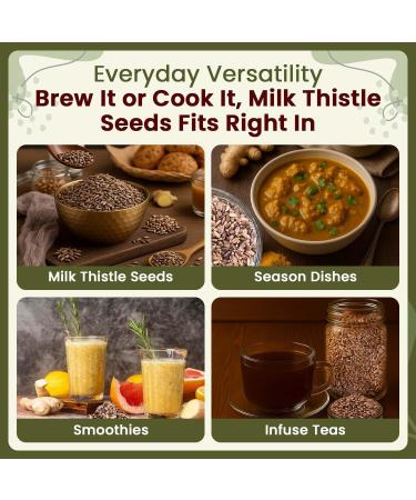 Organic Way Whole Milk Thistle Seeds (Silybum marianum) - Herbal Tea | European Wild-Harvest Organic & Kosher Certified Vegan Non GMO & Gluten Free USDA Certified Origin - Albania (4 Oz) 4 Ounce (Pack of 1) - Buy Online on GoSupps.com