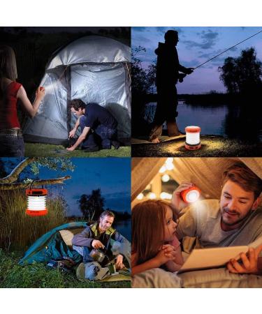ThorFire Hand Crank USB Rechargeable LED Camping Lantern - Collapsible Mini Flashlight for Camping, Hiking, and Emergencies - Orange - Buy Online on GoSupps.com
