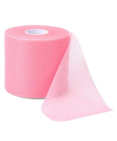 30 Yards Pre Wrap Tape Wrist Pre Wrap Tape UnderWrap Athletic Tape Ankle Tape Headbands Pre-Wrap Tape Sports Breathable Foam Pre Wrap Tape for Hair Wrists Knees Hands Ankles Human Body Pink