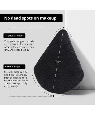 BEAKEY 12pcs Black Powder Puffs Set for Face Makeup - Velour Puffs for Loose Powder & Foundation, Contouring Sponge Beauty Tools - Buy Online on GoSupps.com