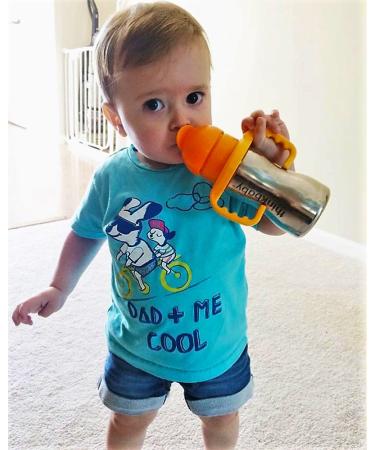 Thinkbaby Stainless Steel Thinkster Bottle - Orange 9oz | Durable & Safe Drinking for Kids - Buy Online on GoSupps.com