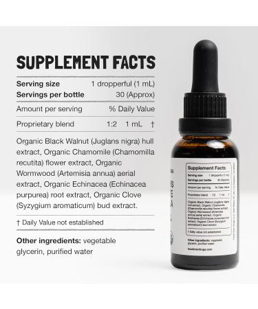 Food Over Drugs Children's para Formula Organic Cleanse for Children & Toddlers Natural Gentle Herbal Tincture for Digestive Balance Safe Daily Formula for Kids Intestinal Wellness - Buy Online on GoSupps.com