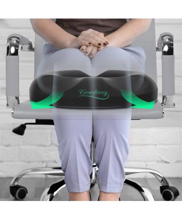 Patented Donut Pillow for Tailbone & Hemorrhoid Pain Relief - Memory Foam Seat Cushion for Pregnancy, Prostate, Post Surgery & Sciatica - Black - Buy Online on GoSupps.com