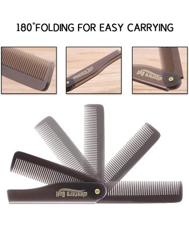 2Pcs Folding Comb Set for Men - Compact Grey Plastic Hair and Beard Grooming Combs - Buy Online on GoSupps.com