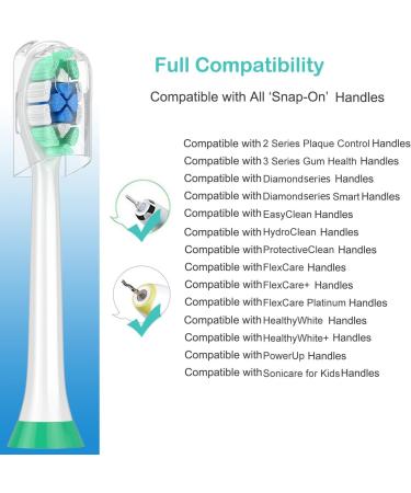 8 Pack Replacement Heads for Philips Sonicare Electric Toothbrush - 3D Diamond White, Compatible with C1 C2 C3 4100 2100 1100 Models - Buy Online on GoSupps.com