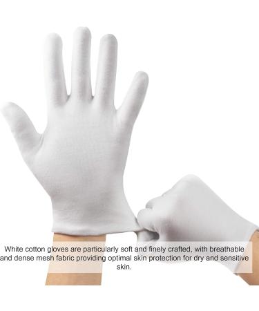 RGZD 12 Pairs White Cotton Gloves for Men and Women Moisturising Gloves Overnight Bedtime Healing Eczema Sleep Lotion Hand Spa Treatment Repair of Rough Cracked - Buy Online on GoSupps.com